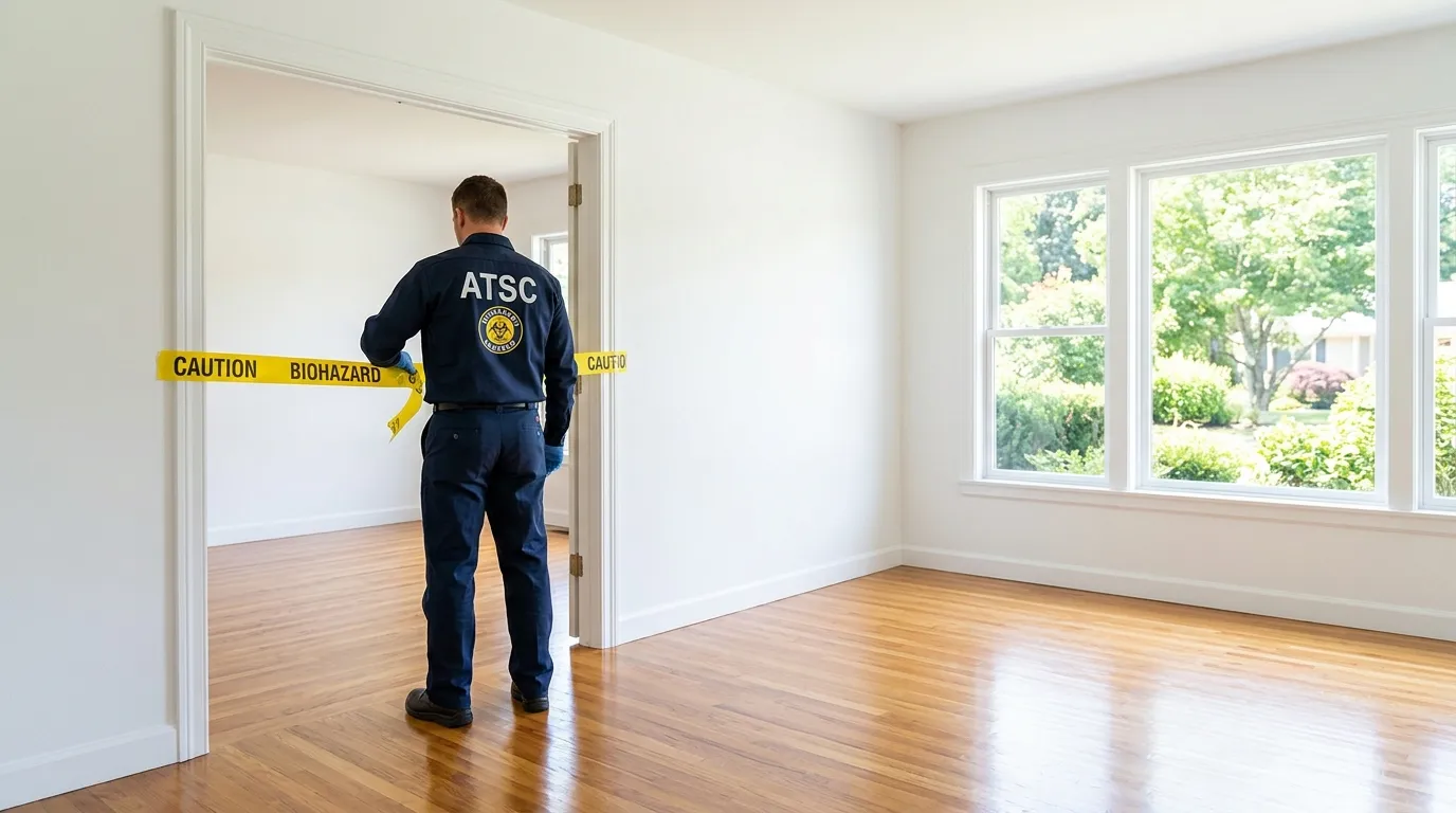 Certified biohazard cleanup crew performing Decomposition Cleanup in Vinita